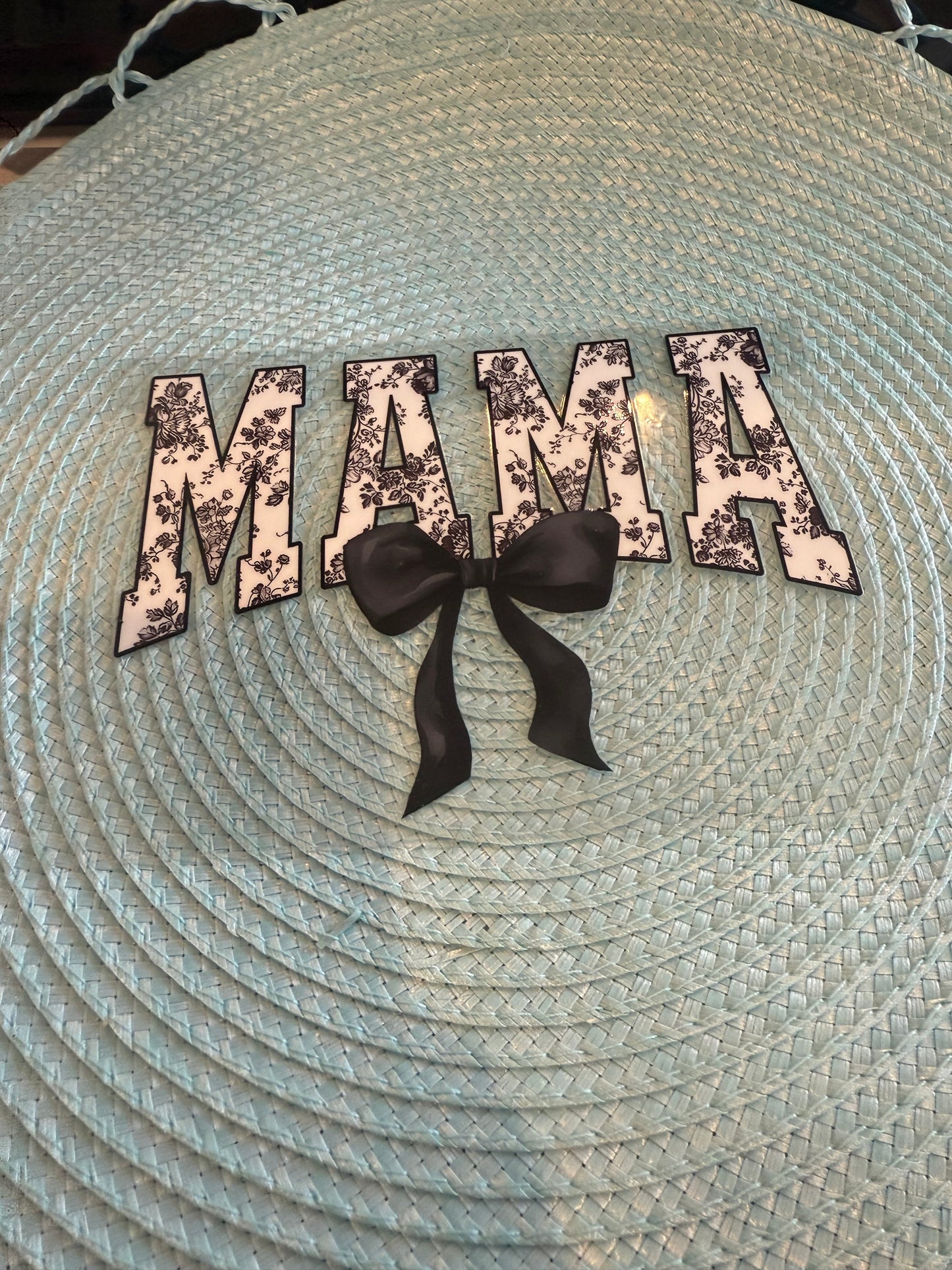 Floral Mama & Black Bow Cup Wrap/Decal!