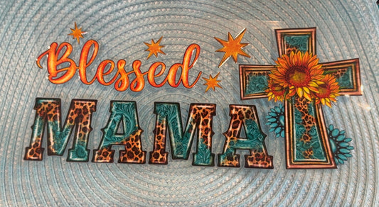 Blessed Mama UVDTF Cup Wrap, Cross Faith Animal Print